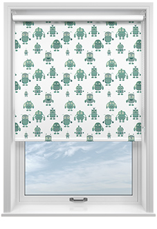 Robo Town, Emerald - Roller Blind